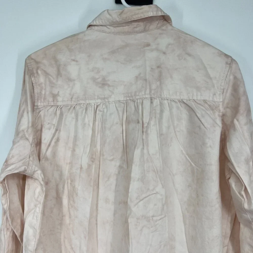 Universal Thread Shirt Pink Tie Dye Popover Button Down Long Sleeve - Picture 9 of 11